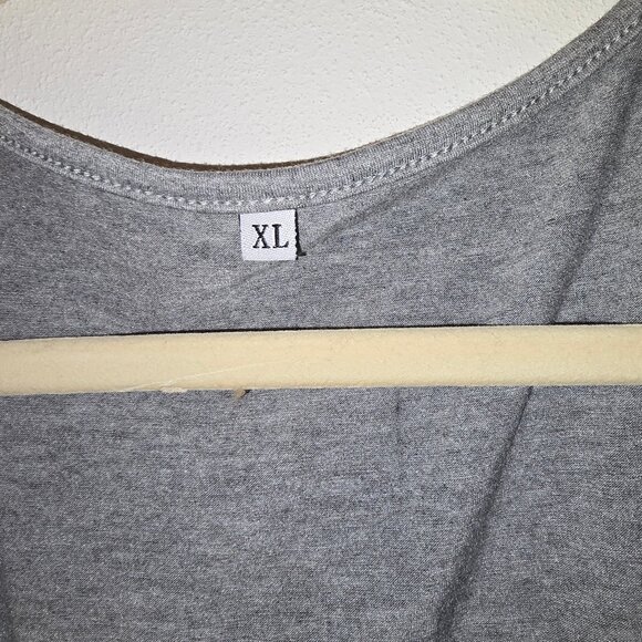 Saloogoe Grey Gray Loose Fit Pleated Square Neck Sleeveless Tank Top Size XL - Picture 2 of 5